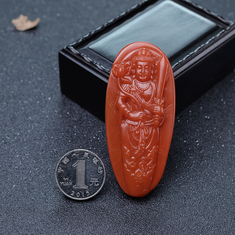 保山南红虚空藏菩萨吊坠-红掌柜