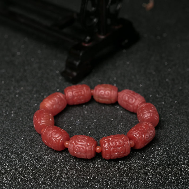 柿子红南红单圈手串-红掌柜