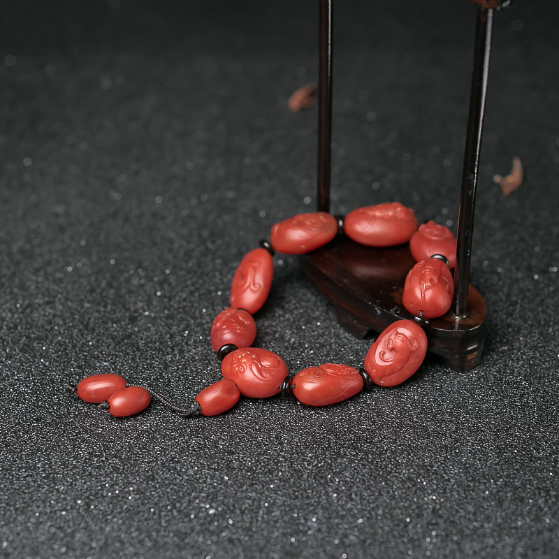 南红神兽单圈手串-红掌柜