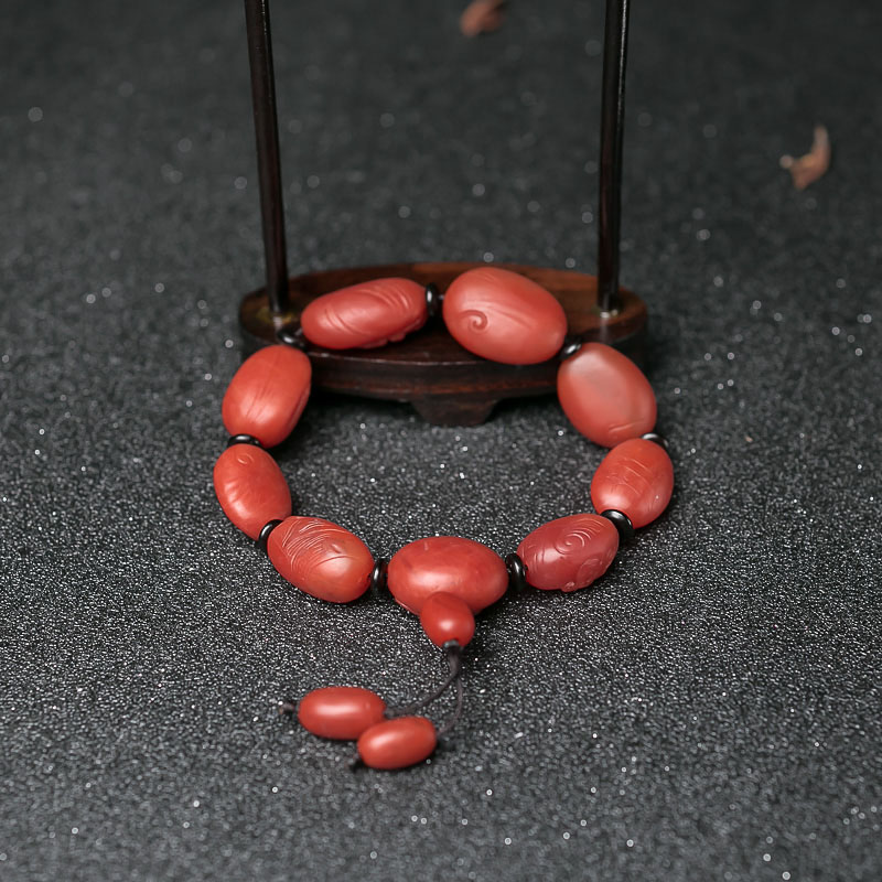柿子红南红神兽手串-红掌柜