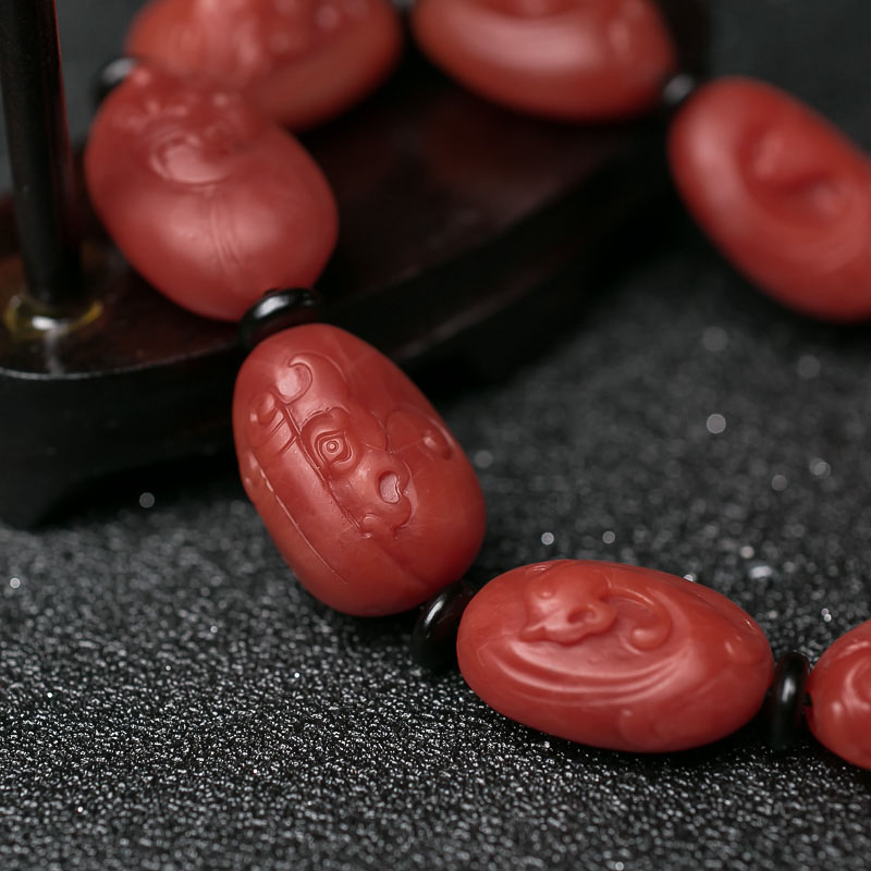 柿子红南红手串-红掌柜