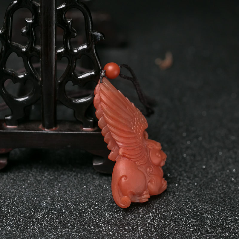 柿子红南红吊坠-红掌柜