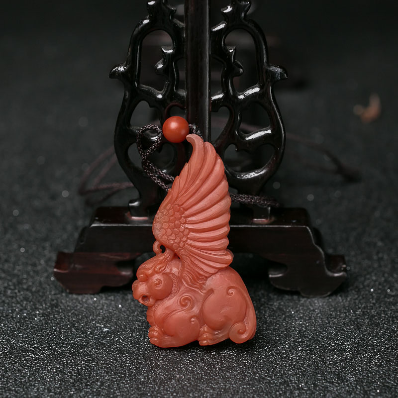 柿子红南红吊坠-红掌柜