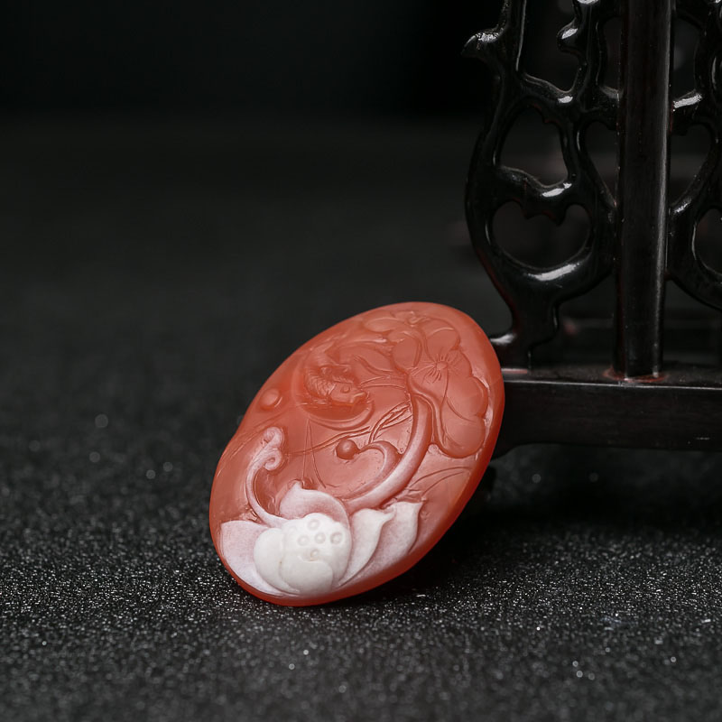 南红连年有余吊坠-红掌柜