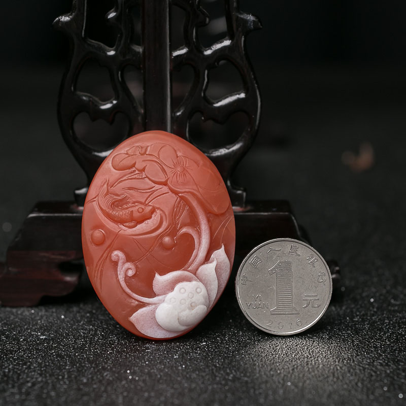 红白料南红吊坠-红掌柜