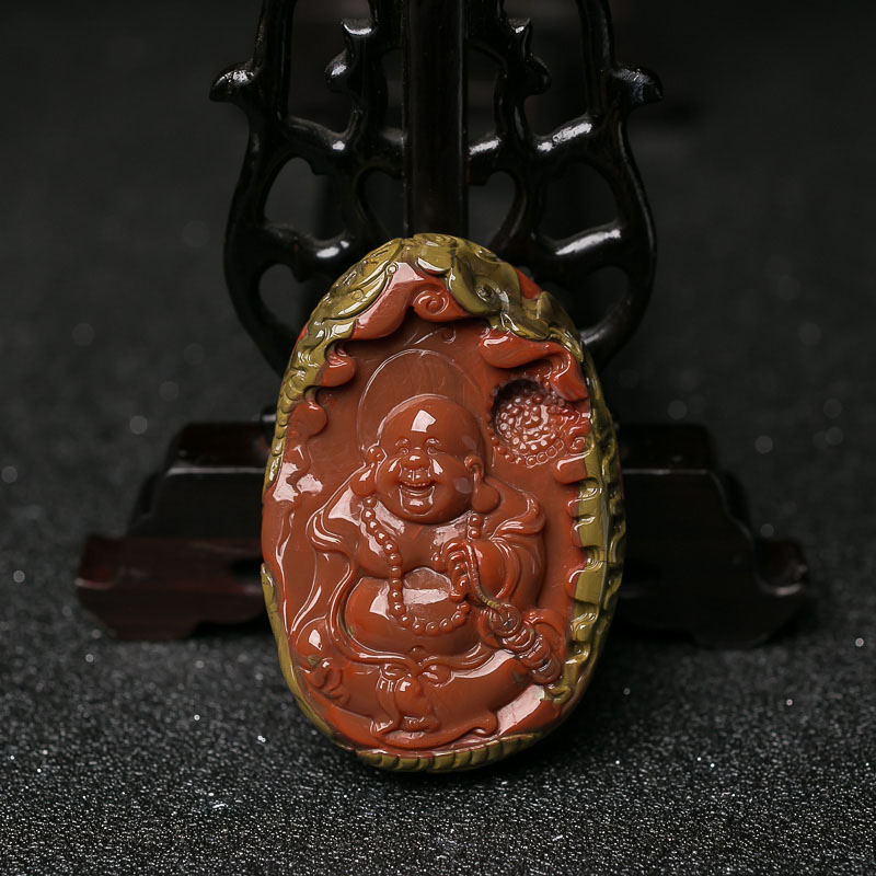 俏色南红佛吊坠-红掌柜