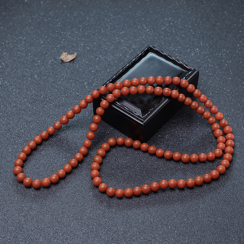 8mm柿子红南红108佛珠-红掌柜