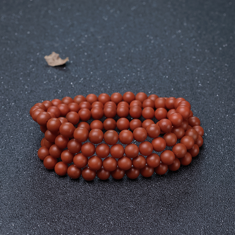8.3mm柿子红南红佛珠-红掌柜