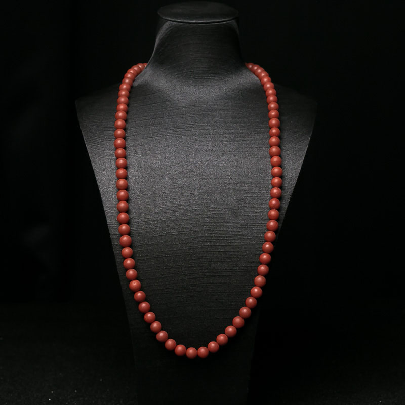 9mm柿子红南红108佛珠-红掌柜