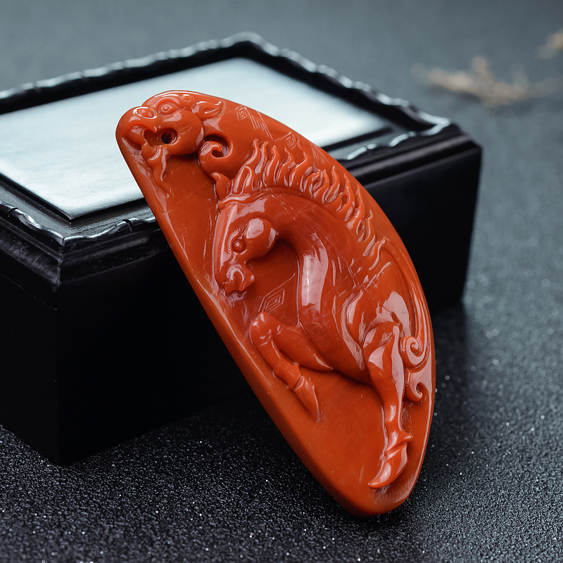 柿子红南红吊坠-红掌柜