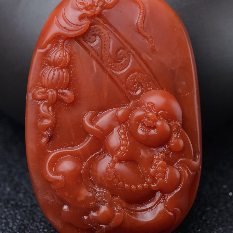 南红弥勒佛-红掌柜