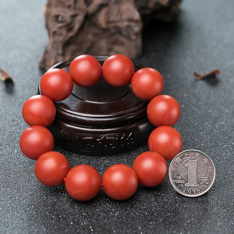 柿子红南红手串-红掌柜