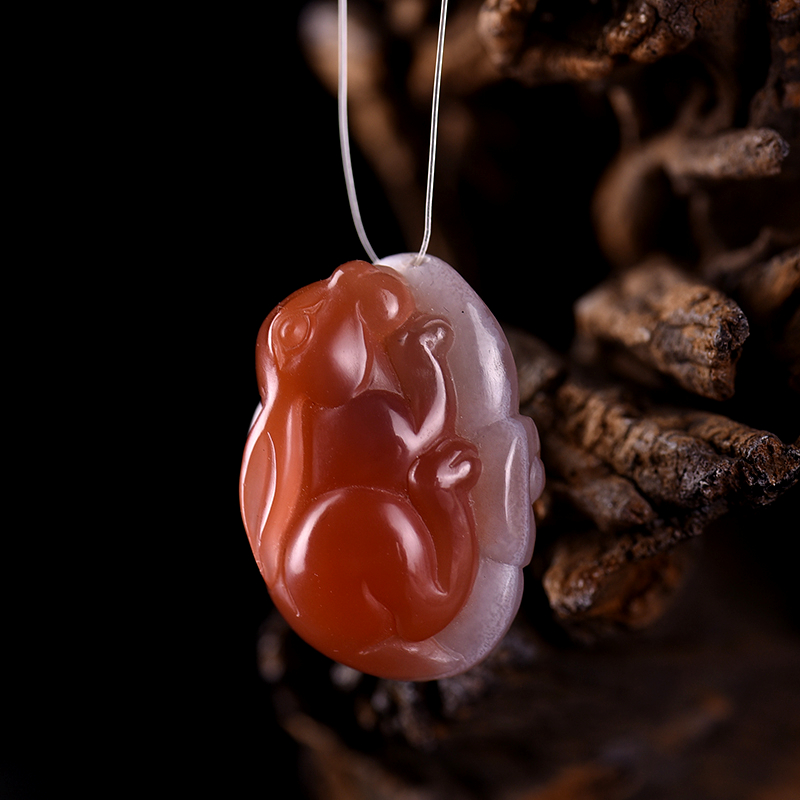 红白料南红吊坠-红掌柜