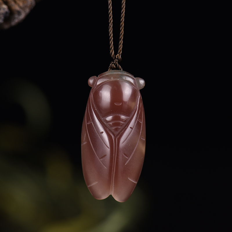 盐源玛瑙一鸣惊人吊坠-红掌柜