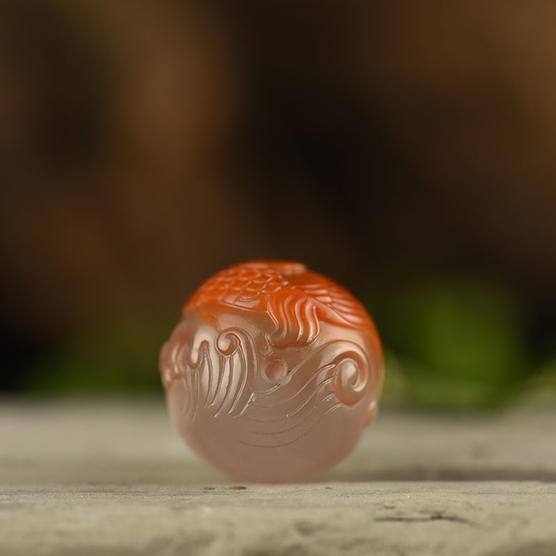 冰飘料南红圆珠-红掌柜