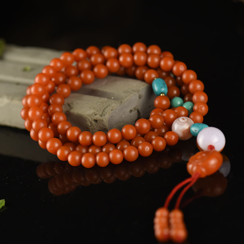 柿子红南红手串-红掌柜