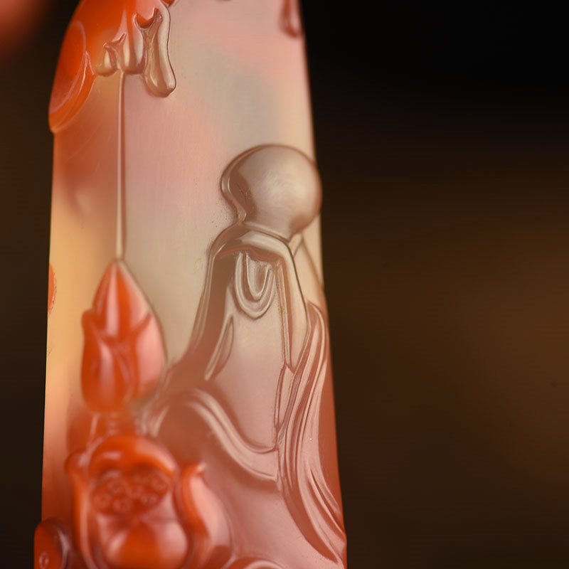 保山天然俏色冰飘南红吊坠-红掌柜