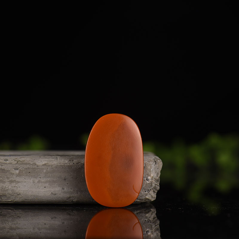 四川天然南红荷塘清趣吊坠-红掌柜