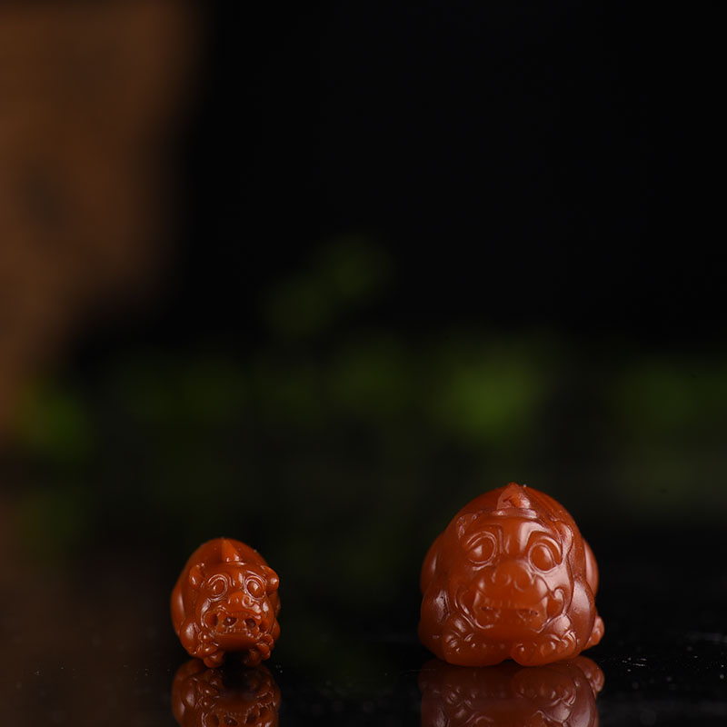 天然南红貔貅套装-红掌柜