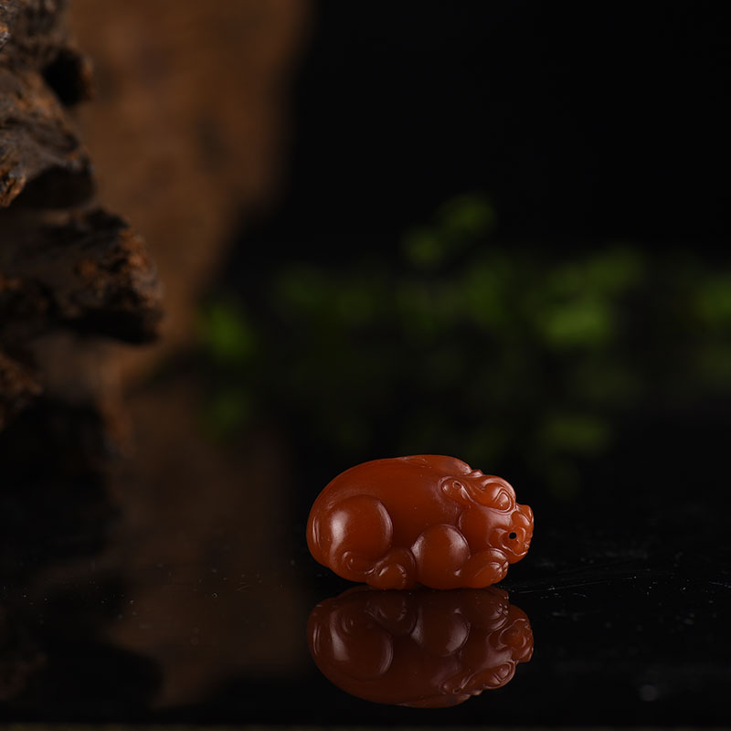 柿子红南红貔貅套装-红掌柜