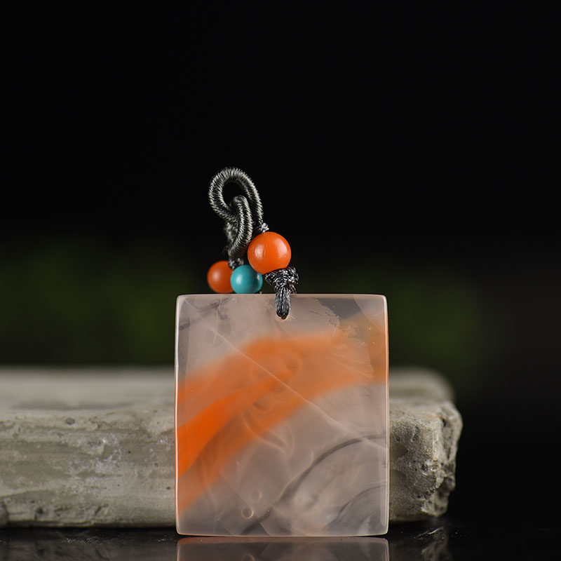 天然南红年年有余吊坠-红掌柜