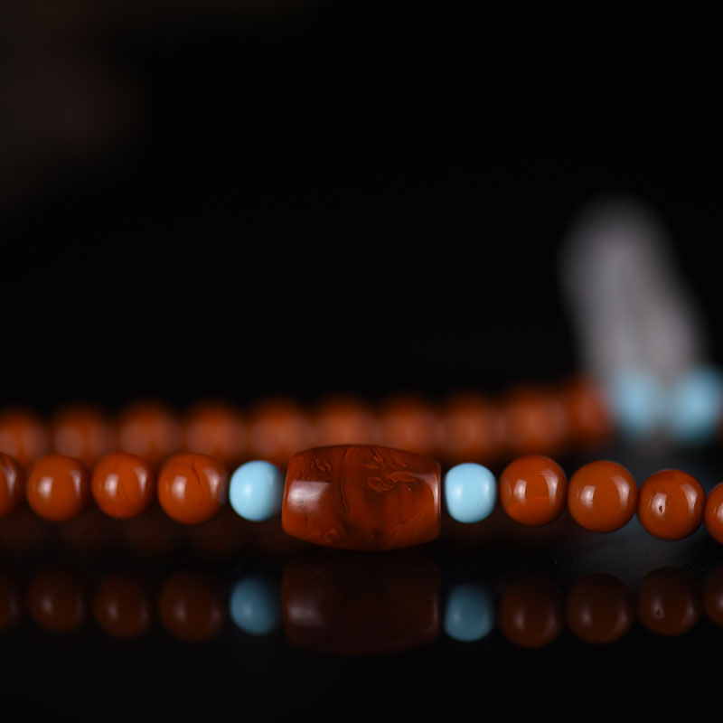 俏色南红财神吊坠-红掌柜