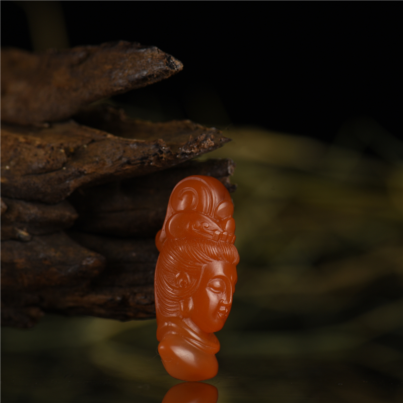 南红观音头配饰多用款-红掌柜