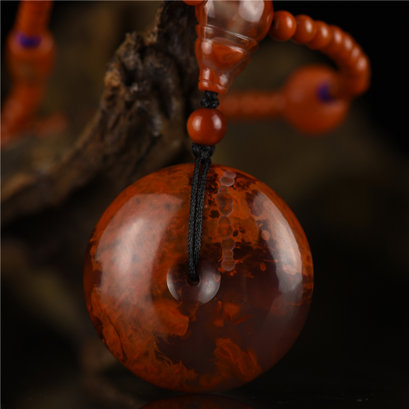 南红平安扣吊坠-红掌柜