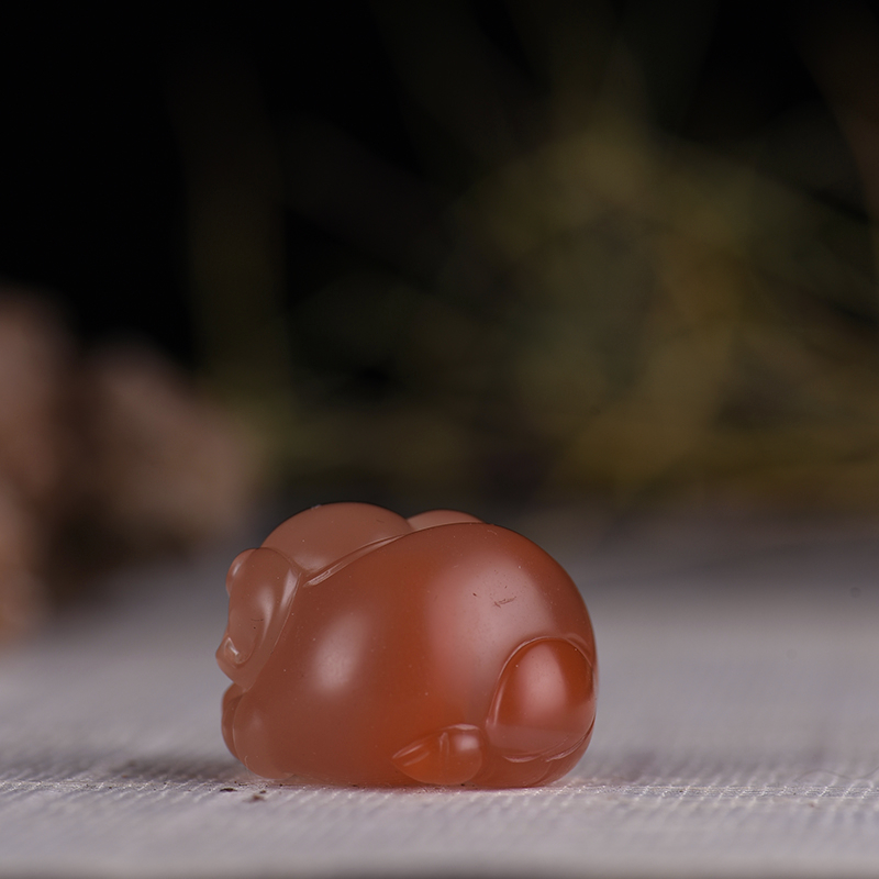 天然南红福猪吊坠-红掌柜