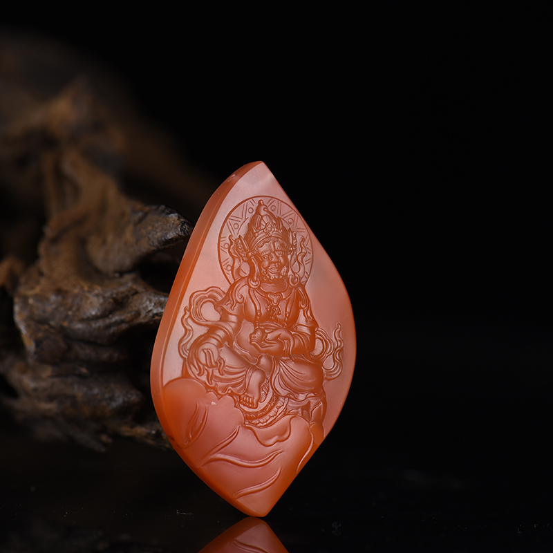 南红黄财神吊坠-红掌柜