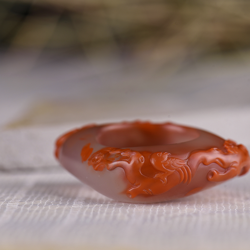 冰飘玫瑰红南红喜上眉梢吊坠-红掌柜