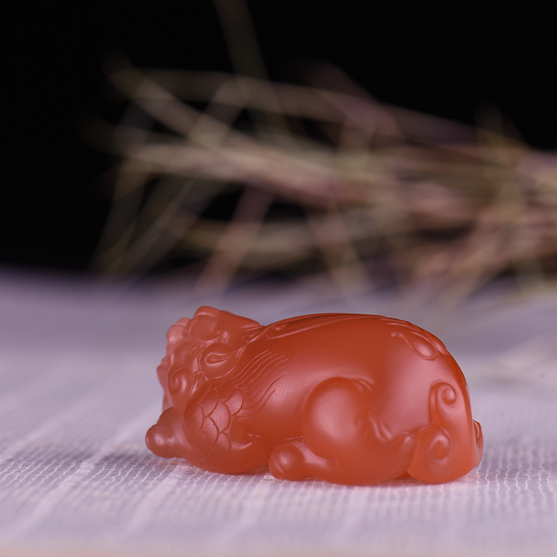 天然南红貔貅吊坠-红掌柜