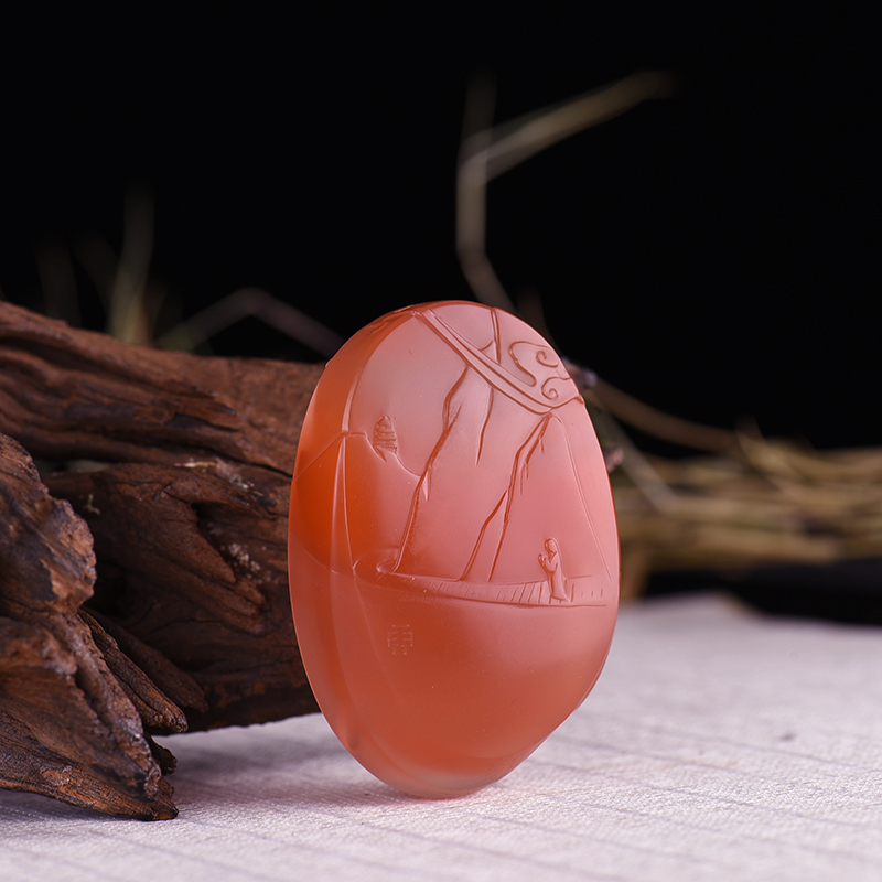 天然南红地藏王菩萨吊坠-红掌柜