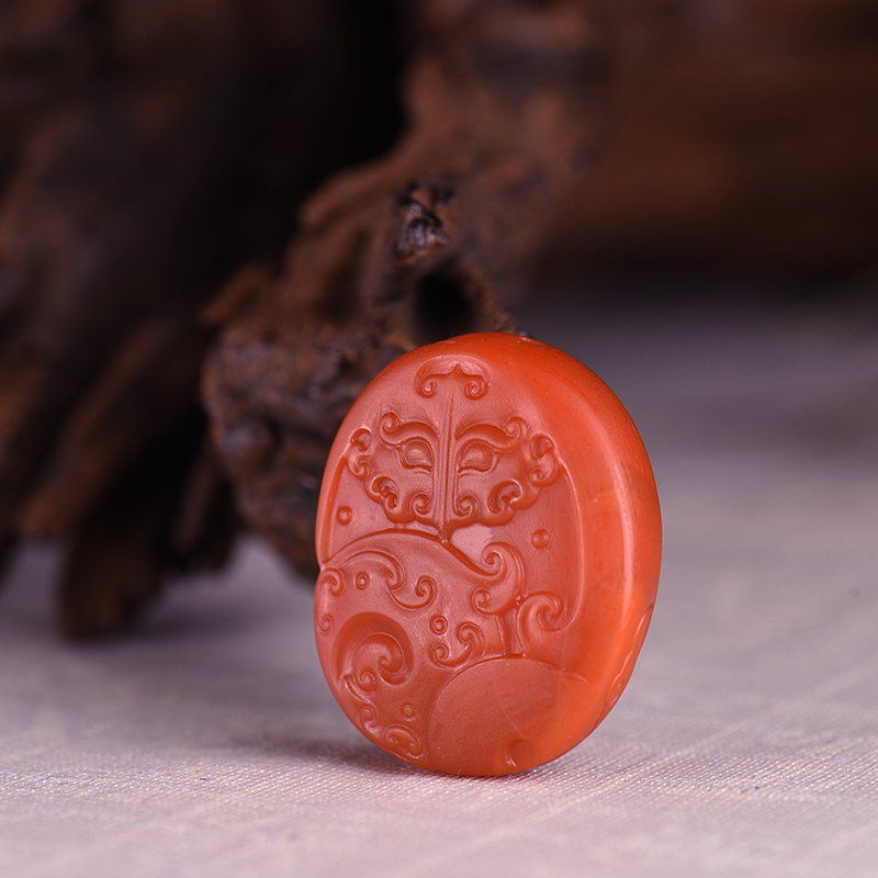 柿子红南红吊坠-红掌柜