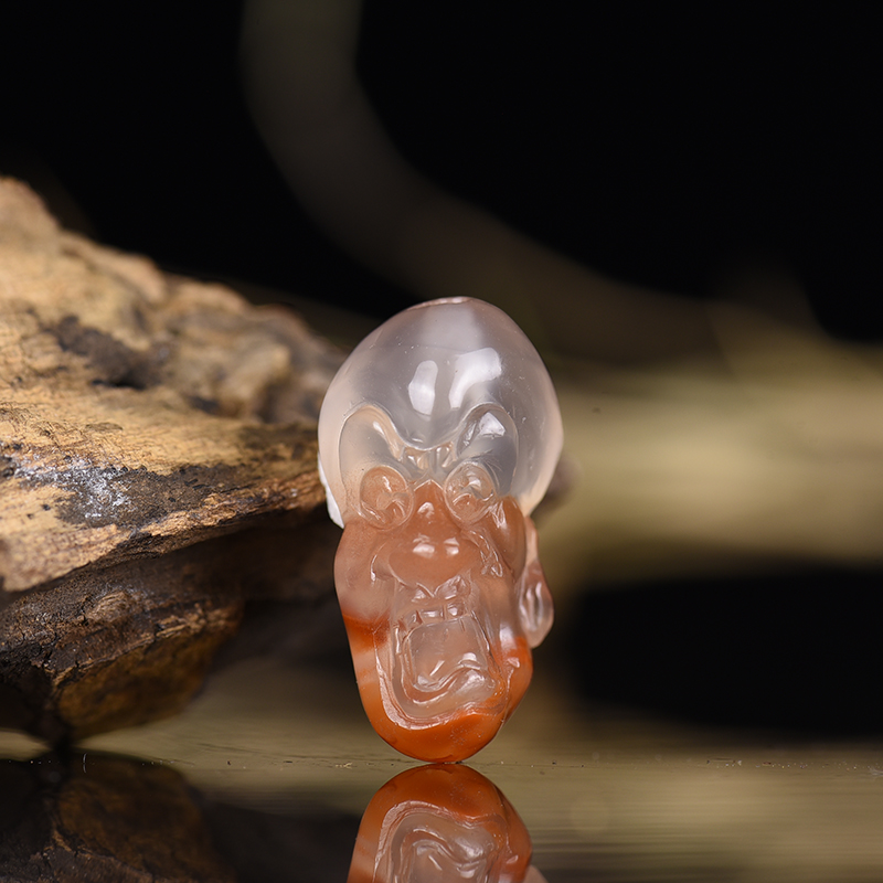 天然冰飘柿子红南红罗汉配饰-红掌柜