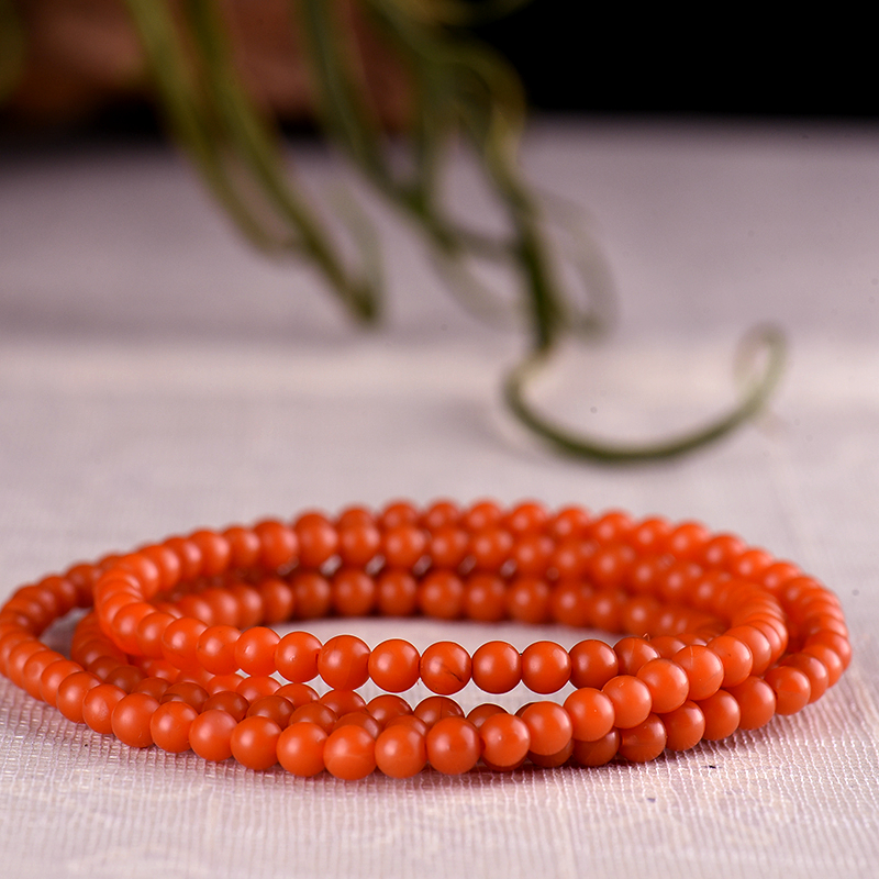 柿子红南红手串-红掌柜