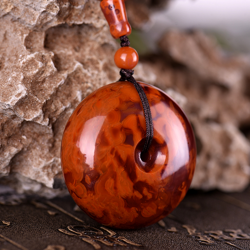 南红平安扣吊坠-红掌柜