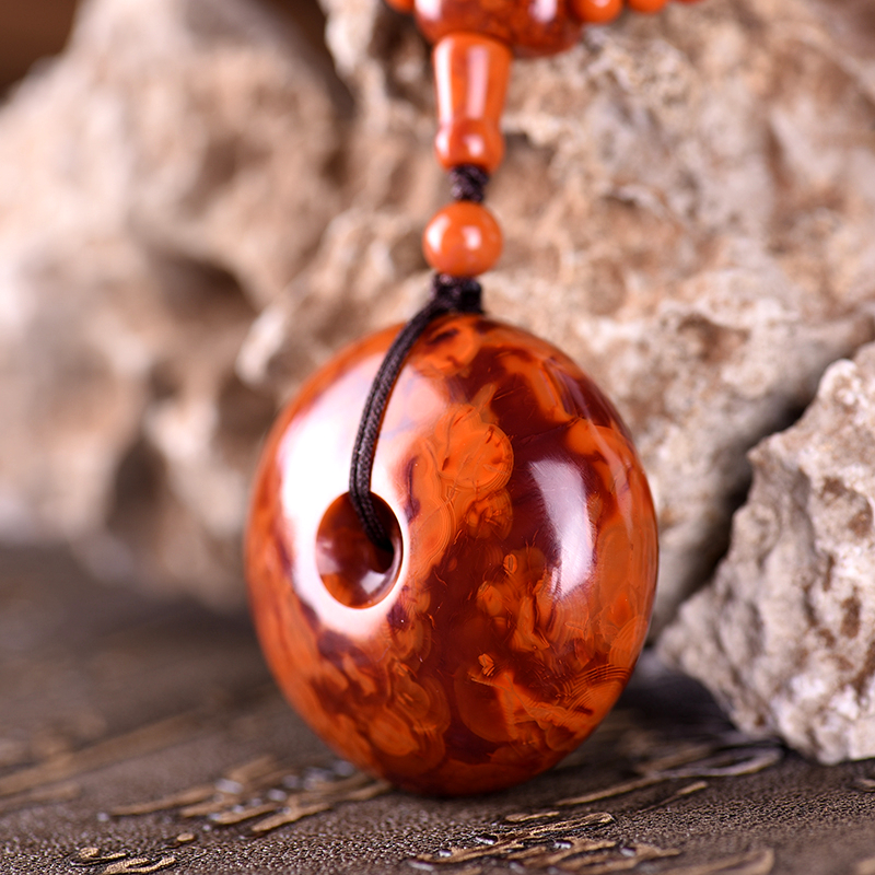 柿子红南红吊坠-红掌柜