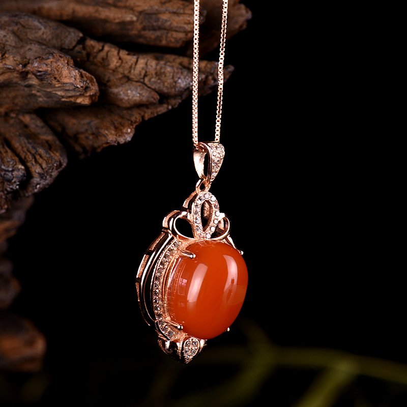 锆石樱桃红南红吊坠-红掌柜