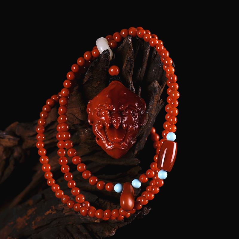 川料南红守护吊坠-红掌柜