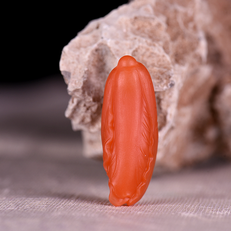 四川天然樱桃红南红摆财吊坠-红掌柜