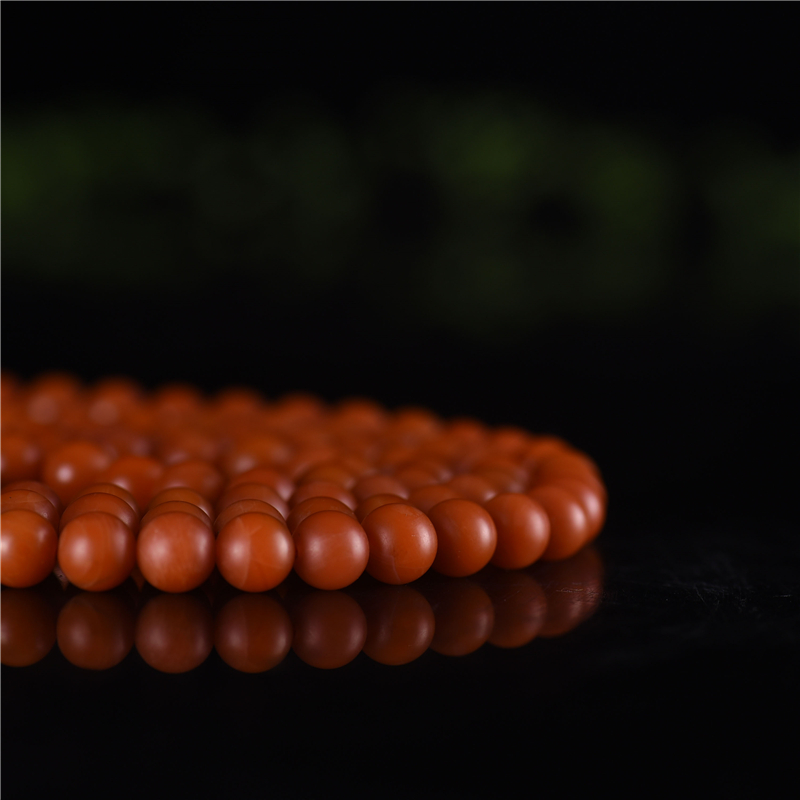柿子红南红108佛珠多圈手串-红掌柜