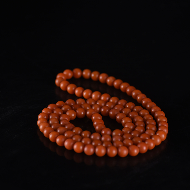 柿子红南红佛珠手串-红掌柜