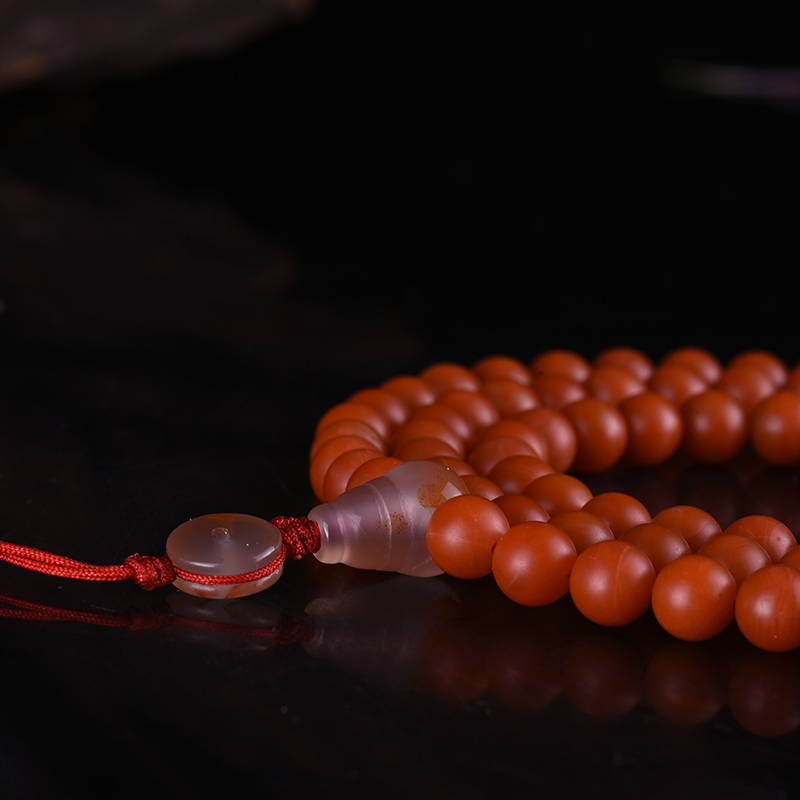 南红108佛珠项链-红掌柜
