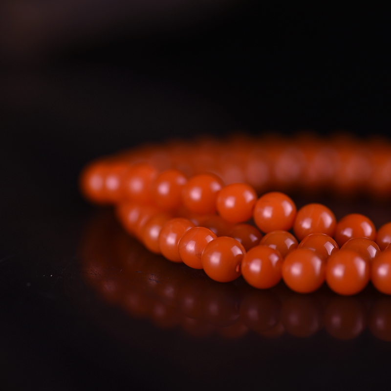 南红圆珠多圈手串-红掌柜