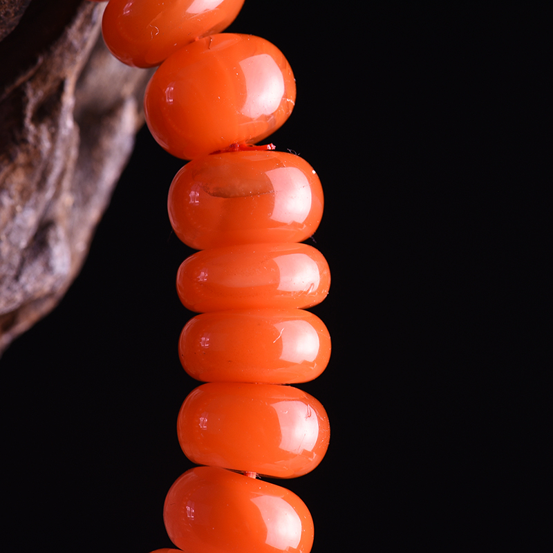 四川天然樱桃红南红手串-红掌柜