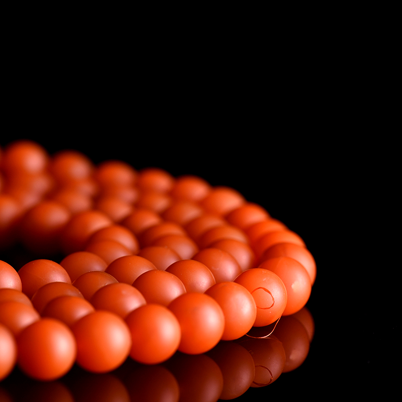 柿子红南红108佛珠-红掌柜