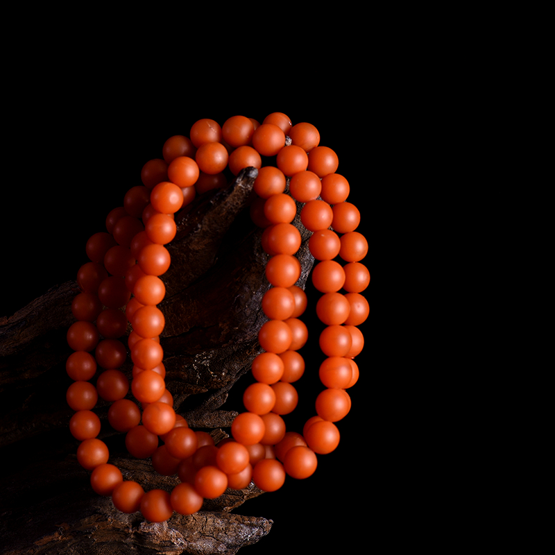 柿子红南红佛珠-红掌柜