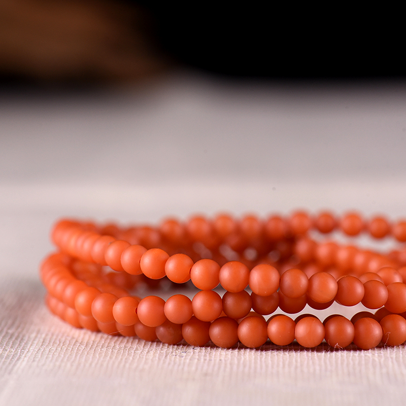 南红圆珠多圈手串-红掌柜
