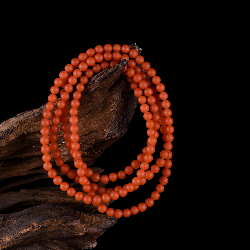 柿子红南红多圈手串-红掌柜